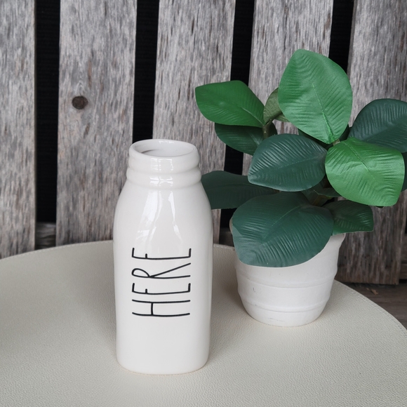 Rae Dunn Other - Rae Dunn White Ceramic Milk Bottle -HERE
